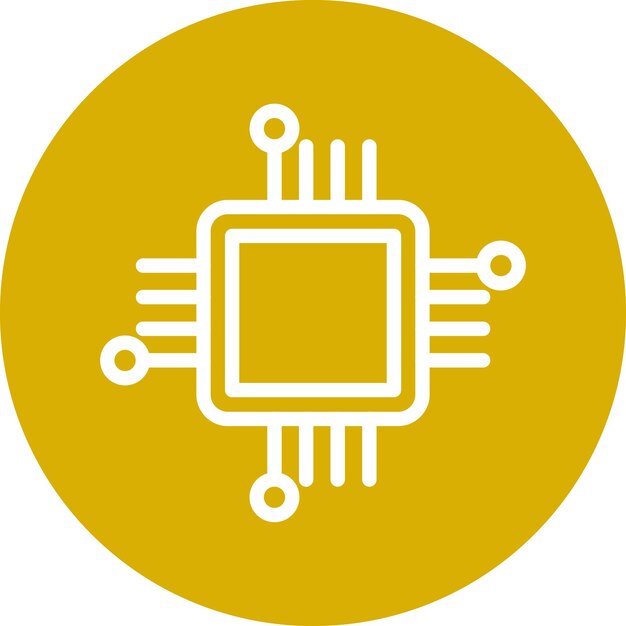 Le style de l'icône de la CPU de conception vectorielle
