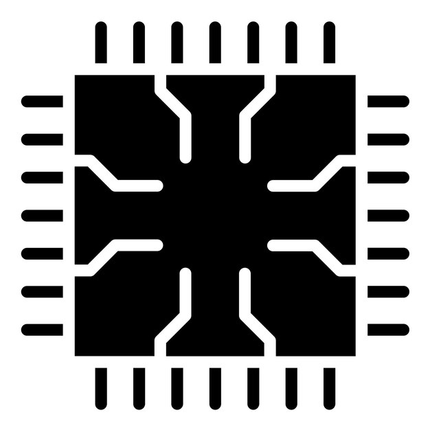 Le style de l'icône de la CPU de conception vectorielle