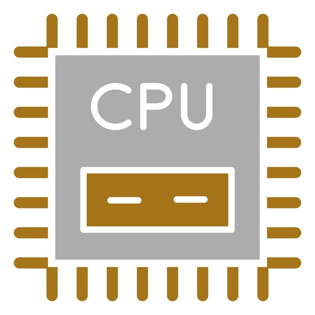 Le style de l'icône de la CPU de conception vectorielle