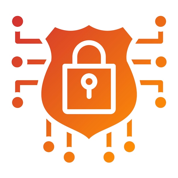 Le style de l'icône de cybersécurité de conception vectorielle