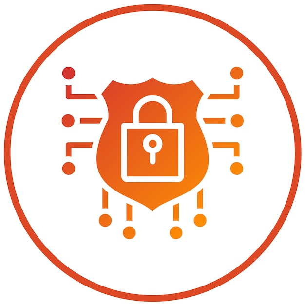 Le style de l'icône de cybersécurité de conception vectorielle