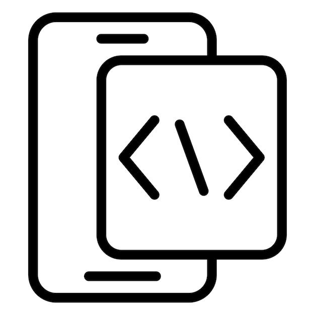 Style d'icône de développement d'applications à conception vectorielle