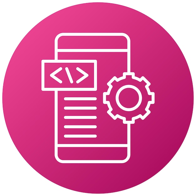 Style d'icône de développement d'applications à conception vectorielle