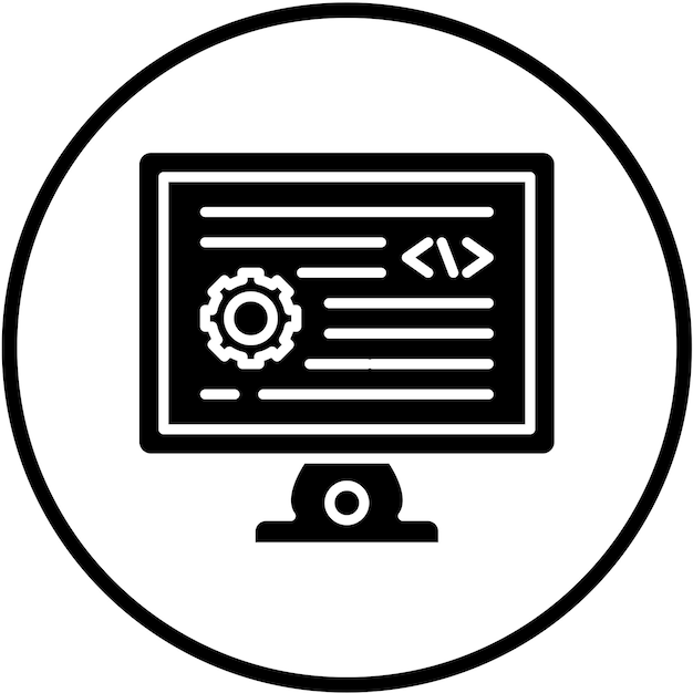 Style d'icône de développement de backend de conception vectorielle