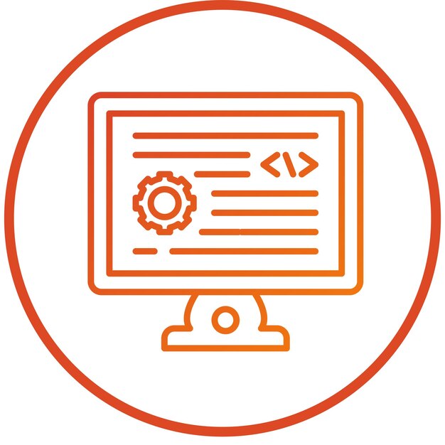 Style d'icône de développement de backend de conception vectorielle