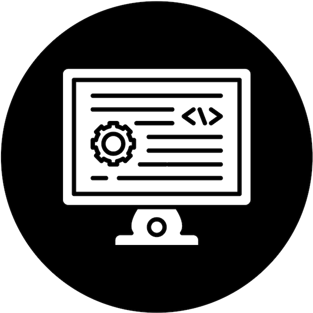 Style d'icône de développement de backend de conception vectorielle
