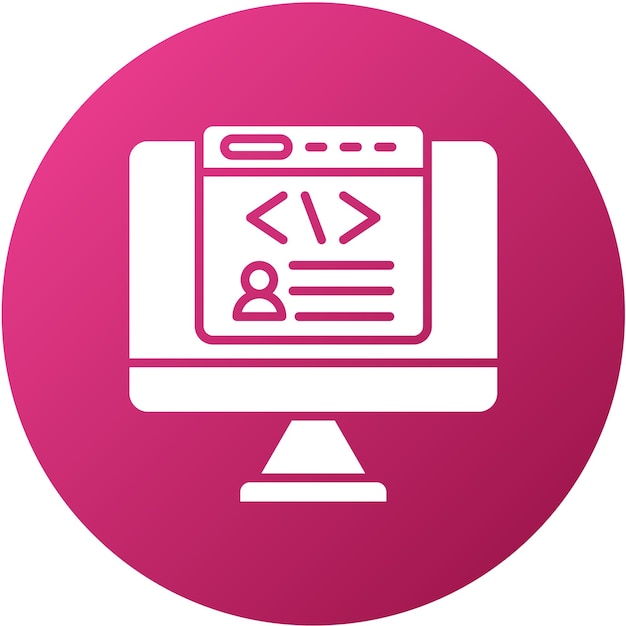 Le style d'icône de développement du front-end de conception vectorielle