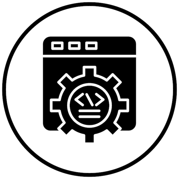 Le style d'icône de développement Web de conception vectorielle
