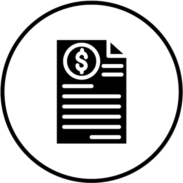 Le style d'icône de la documentation commerciale de conception vectorielle