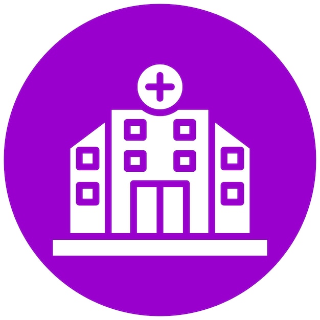 Le style d'icône du bâtiment de l'hôpital Vector Design