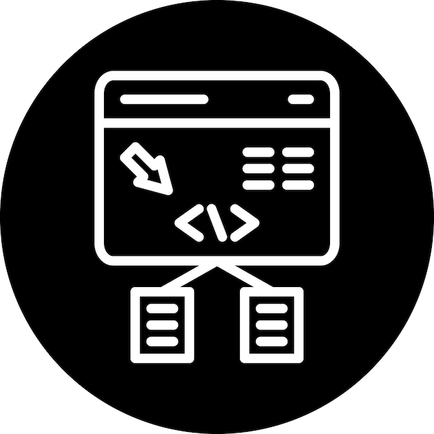 Style d'icône du cadre de conception de code vectoriel