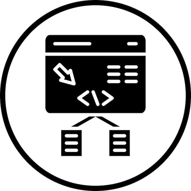 Style d'icône du cadre de conception de code vectoriel