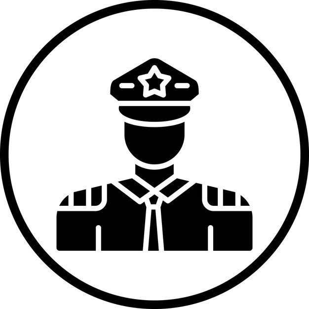 Le style de l'icône du capitaine de la conception vectorielle