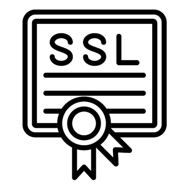 Vecteur le style de l'icône du certificat ssl de conception vectorielle