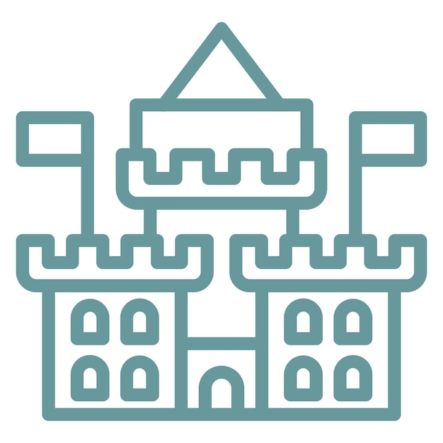 Le style d'icône du château de conception vectorielle