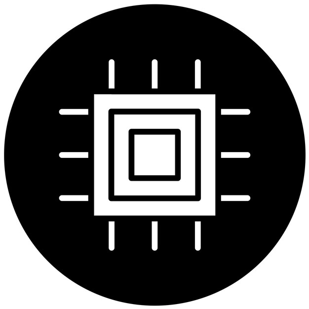 Style de l'icône du chipset de conception vectorielle