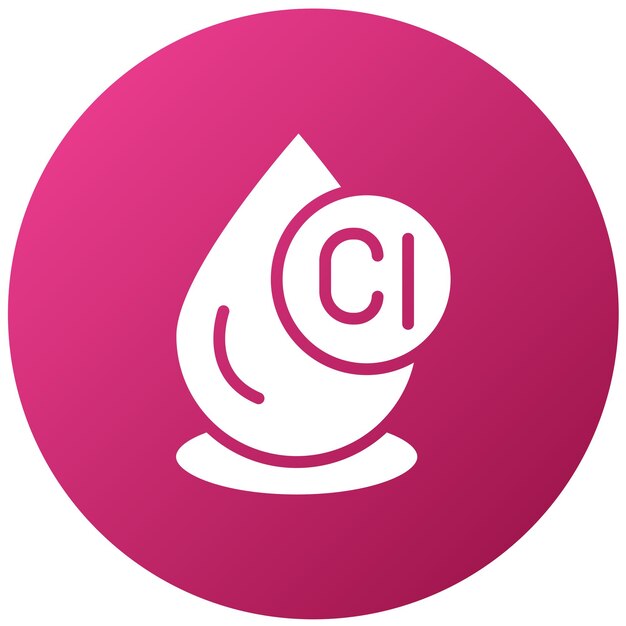 Le style de l'icône du chlore de conception vectorielle