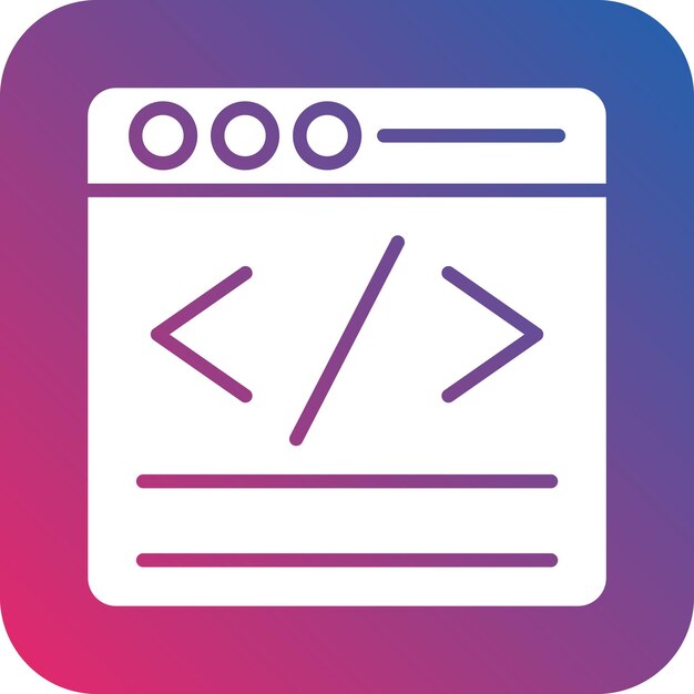 Style de l'icône du code de conception vectoriel