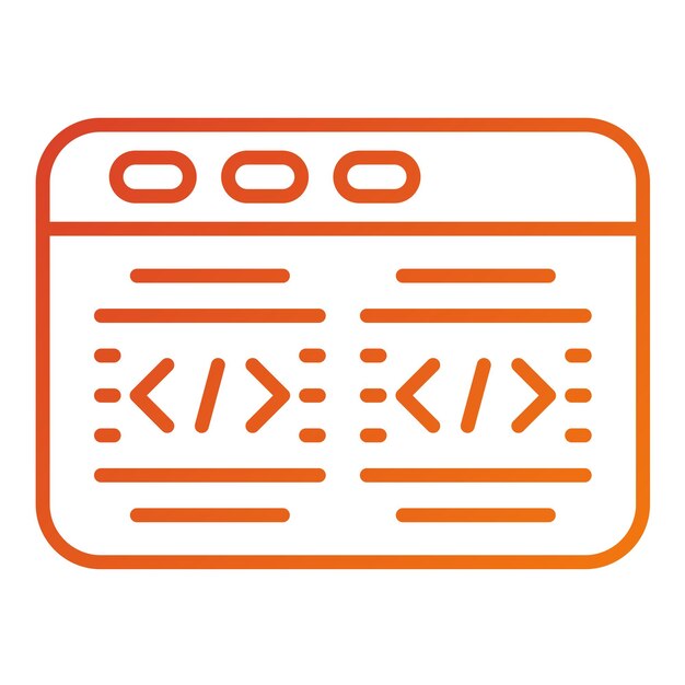 Style de l'icône du code de conception vectoriel