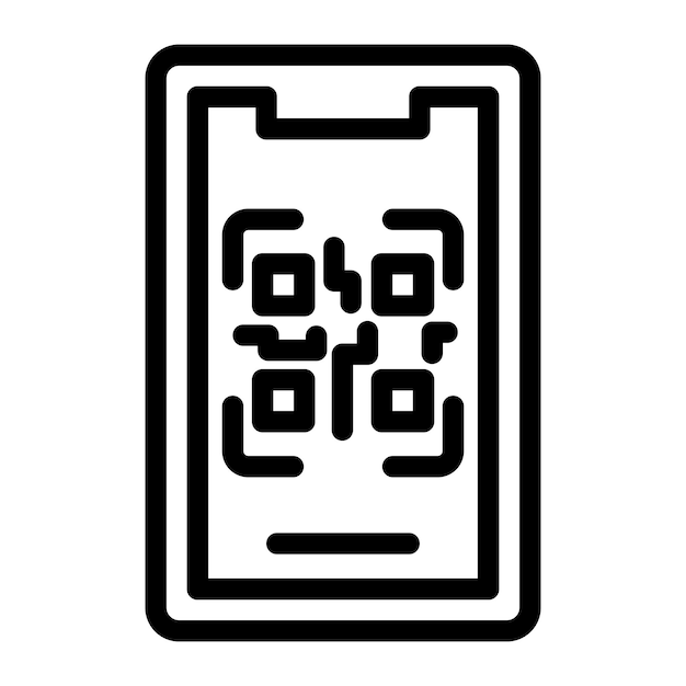 Vecteur le style de l'icône du code qr mobile de vector design