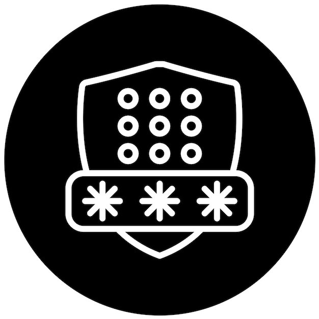 Le style de l'icône du code sécurisé de conception vectorielle