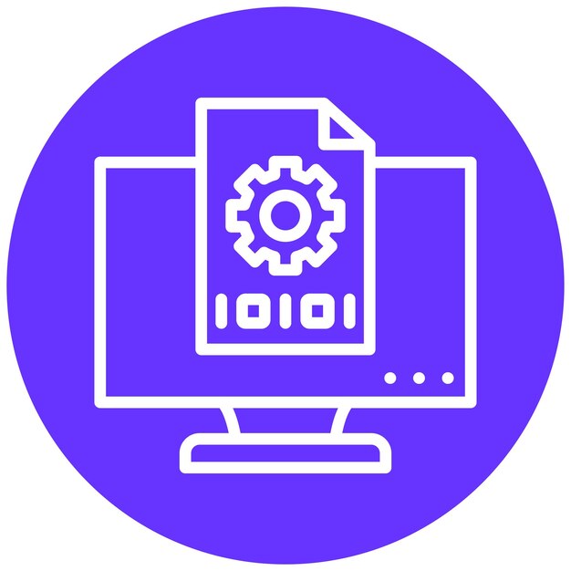 Style d'icône du compilateur de code de conception vectoriel