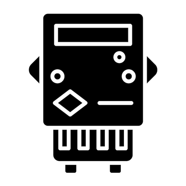 Vecteur style de l'icône du compteur électrique de conception vectorielle