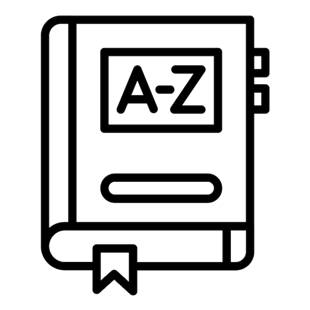 Le style d'icône du dictionnaire de conception vectorielle