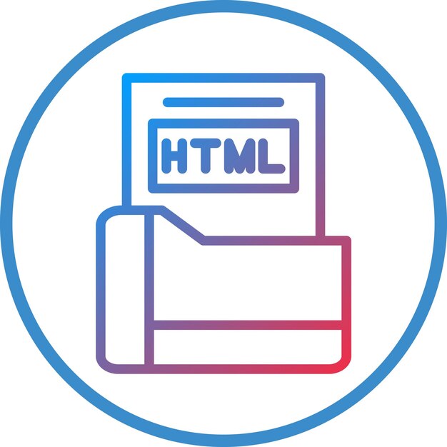 Vecteur le style d'icône du fichier html de conception vectorielle