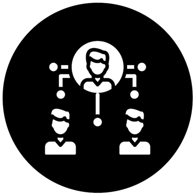 Le style de l'icône du hub de communication de conception vectorielle