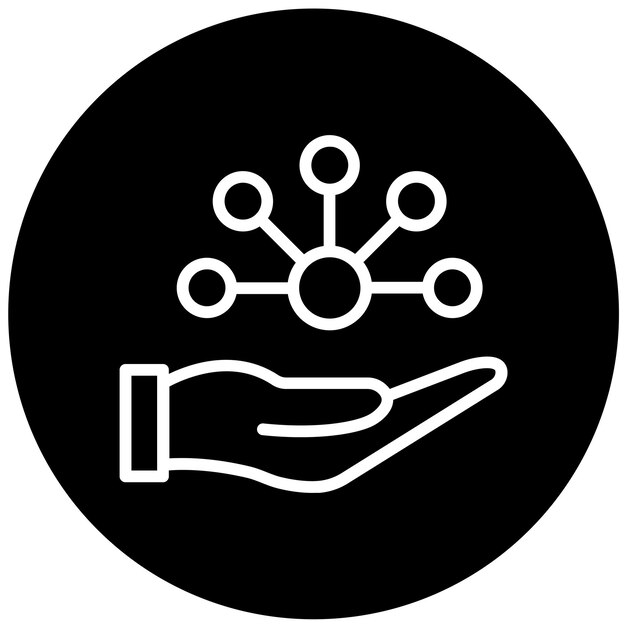 Style de l'icône du hub d'interaction de conception vectorielle