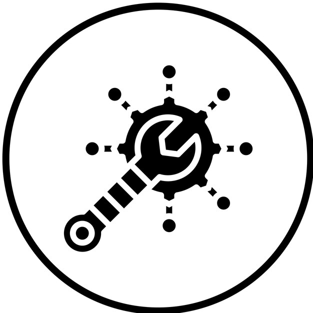 Le style de l'icône du hub de résolution de problèmes de conception vectorielle