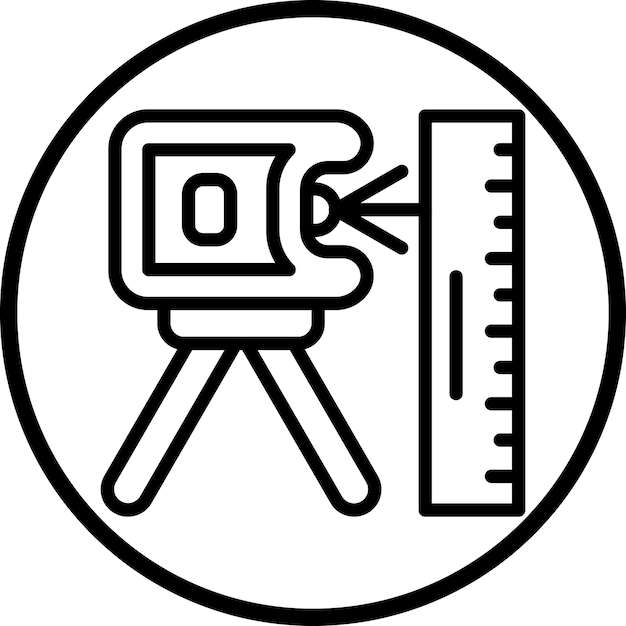 Vecteur style de l'icône du mesureur laser