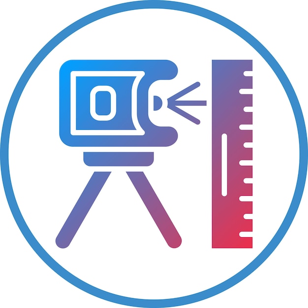 Vecteur style de l'icône du mesureur laser