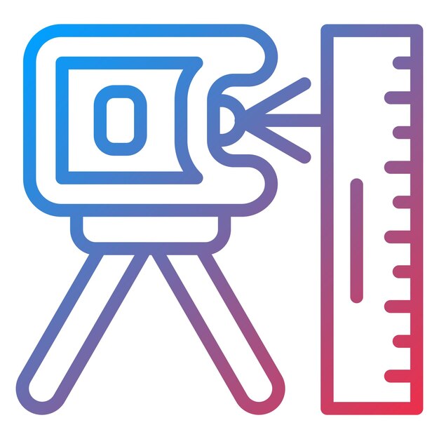 Vecteur style de l'icône du mesureur laser