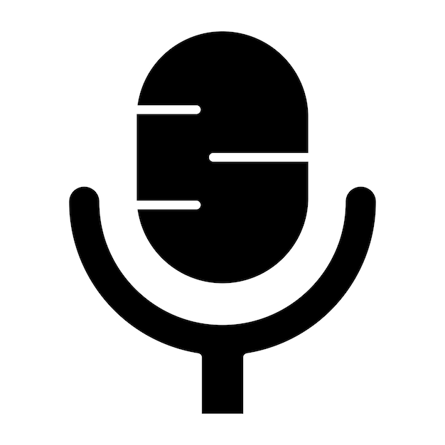 Vecteur style de l'icône du microphone de conception vectorielle