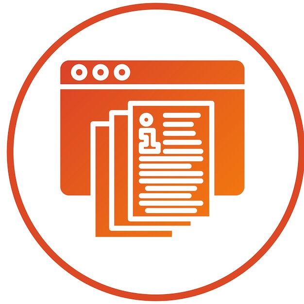 Le style de l'icône du portail de la documentation de conception vectorielle