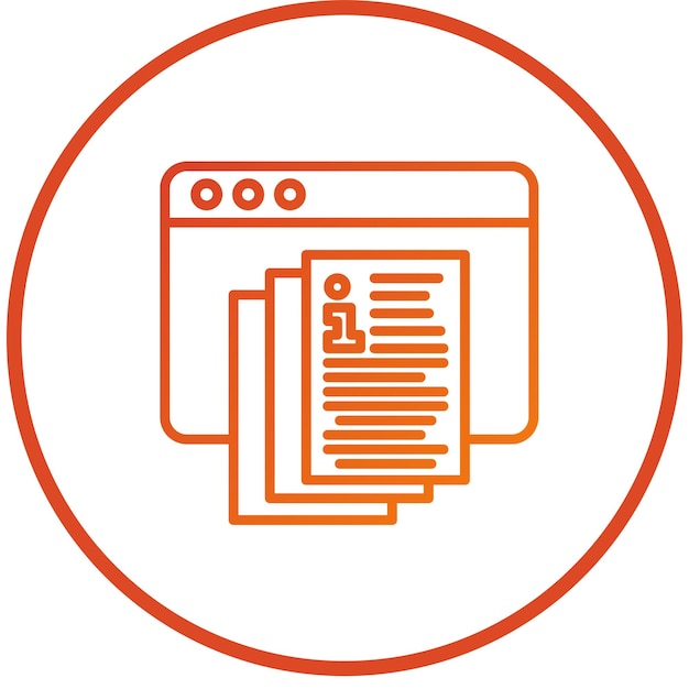 Le style de l'icône du portail de la documentation de conception vectorielle