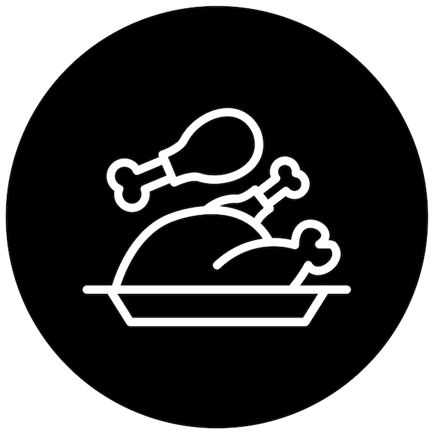 Le style de l'icône du poulet de conception vectorielle