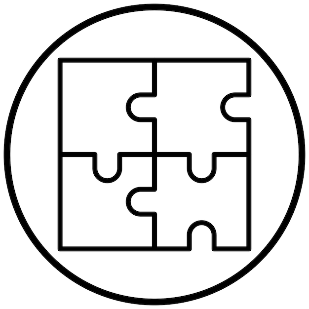 Le style de l'icône du puzzle de conception vectorielle