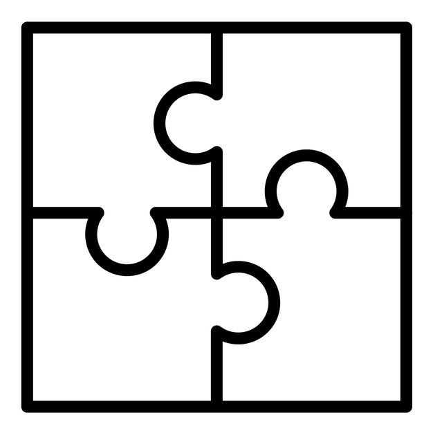 Le style de l'icône du puzzle de résolution de problèmes de conception vectorielle