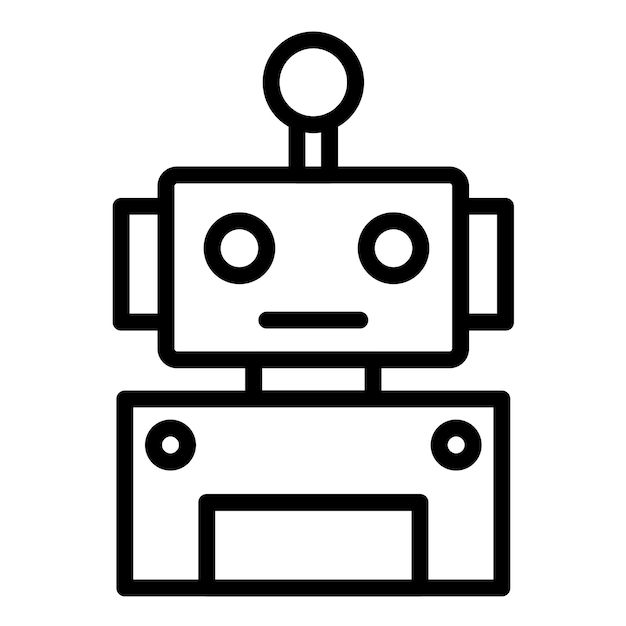 Le style de l'icône du robot de conception vectorielle
