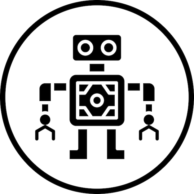 Le style de l'icône du robot mobile de conception vectorielle
