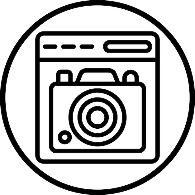 Le style de l'icône du site Web de la caméra de conception vectorielle