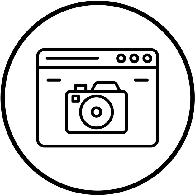 Le style de l'icône du site Web de la caméra de conception vectorielle