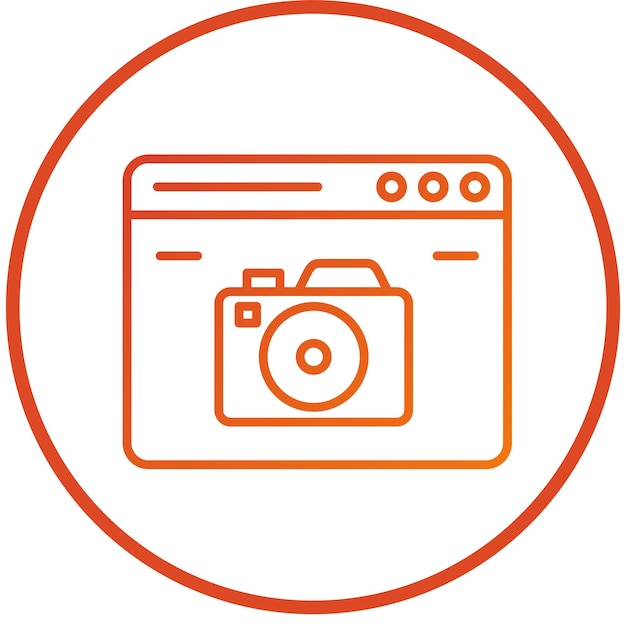 Le style de l'icône du site Web de la caméra de conception vectorielle