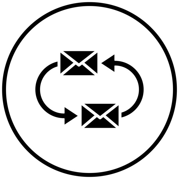 Le style d'icône d'échange de messagerie de conception vectorielle