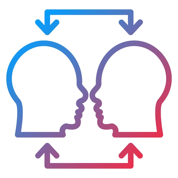 Le style de l'icône de l'empathie de la conception vectorielle