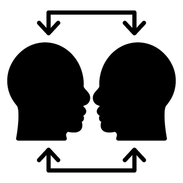Le style de l'icône de l'empathie de la conception vectorielle