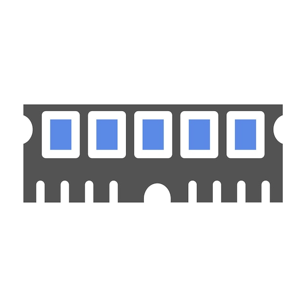 Le style de l'icône de la fente DIMM de conception vectorielle